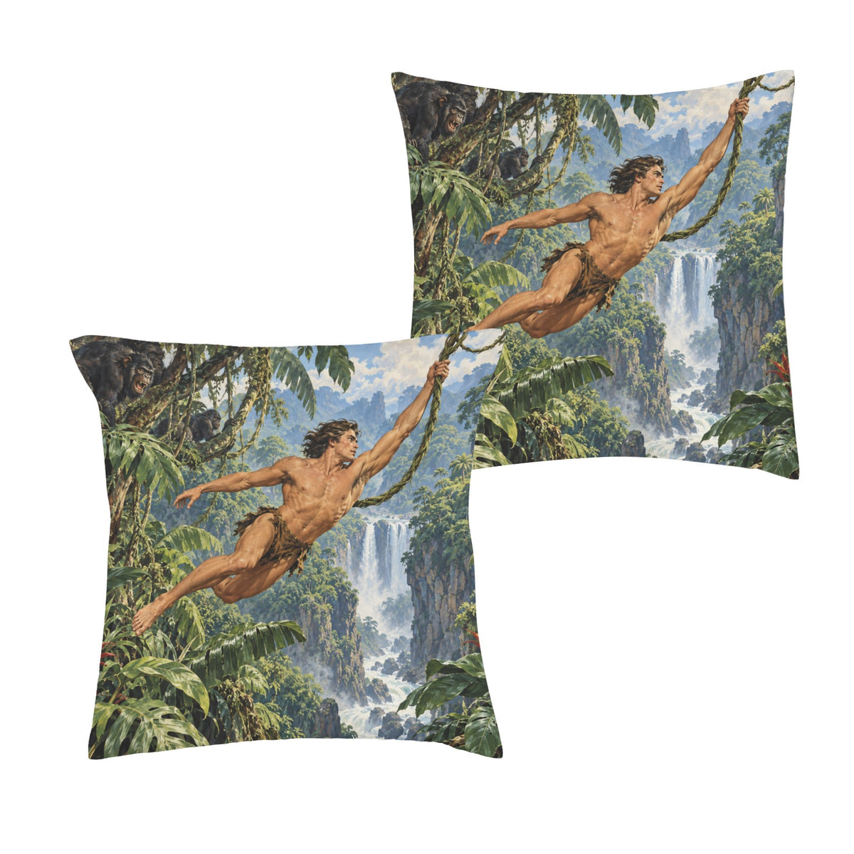 Tarzan Jungle Rope Crossing 16 x 16 in Envelope Pillow Case