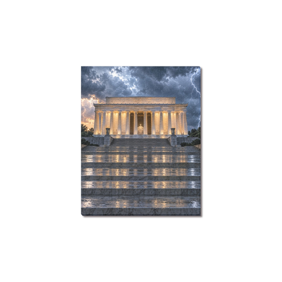 Lincoln Storm Steps Frame Canvas Print 8"x10"