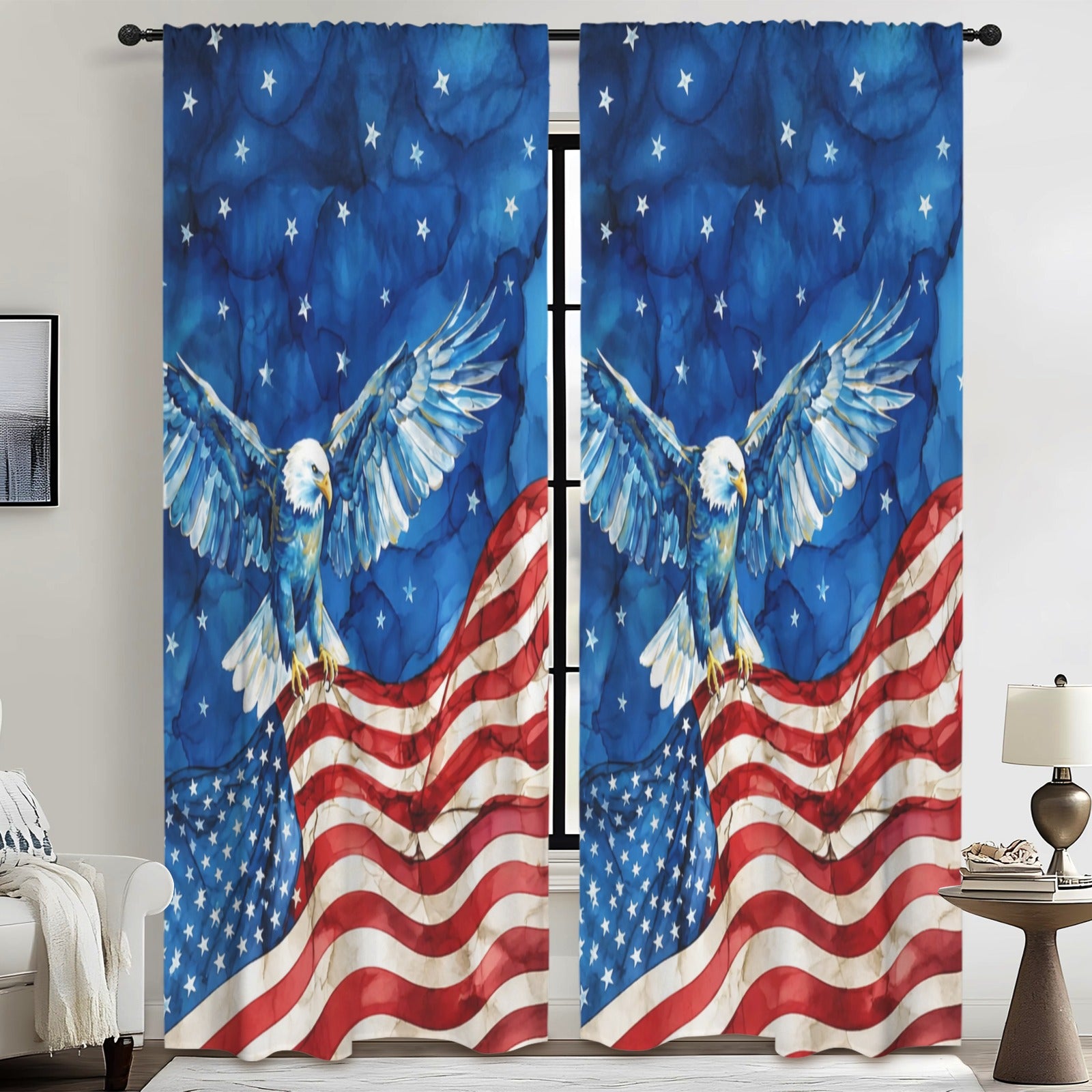 Future Vote Eagle 52 x 84 in Window Curtain Set