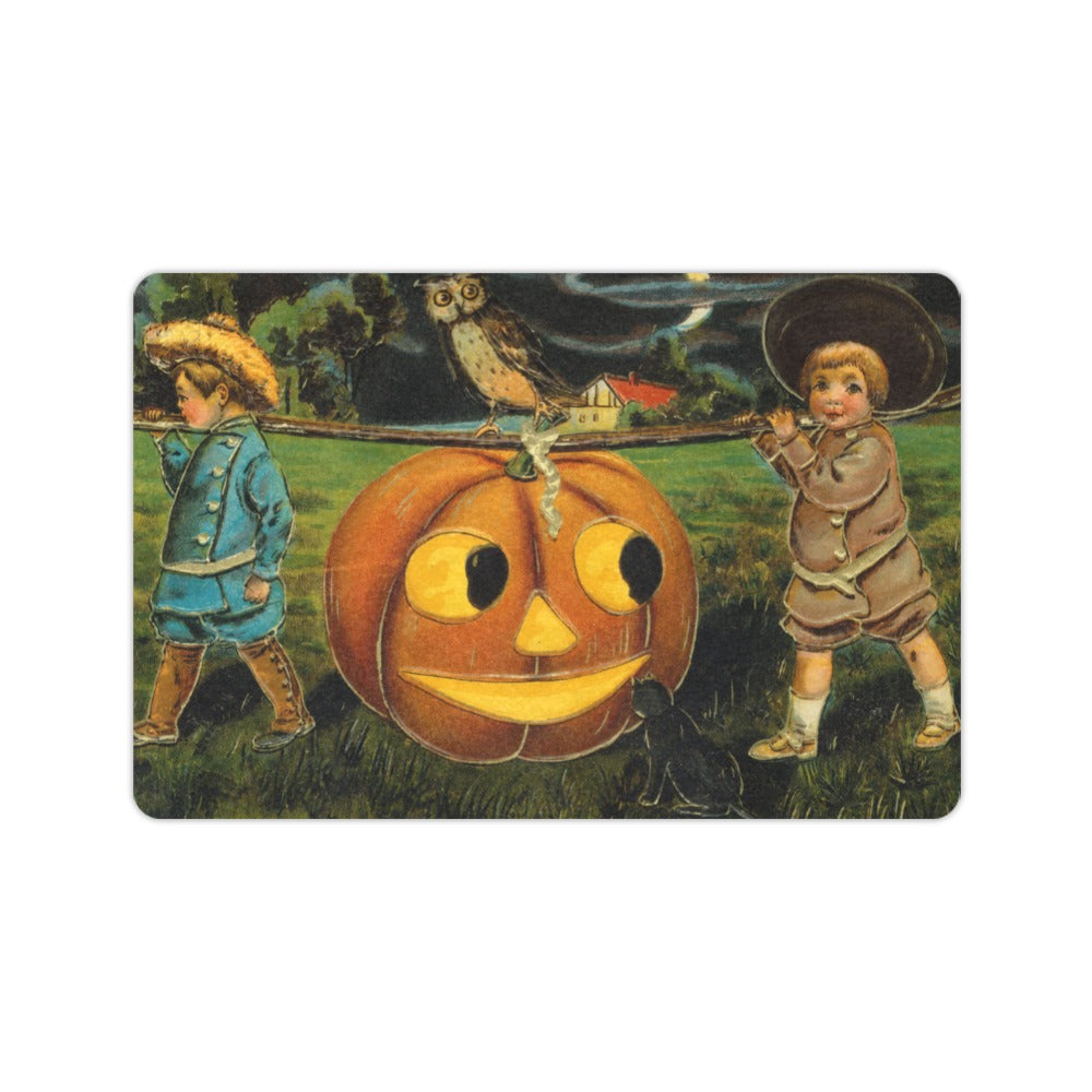 Black Cat Jack-o-Lantern 23.6 x 15.7 in Doormat