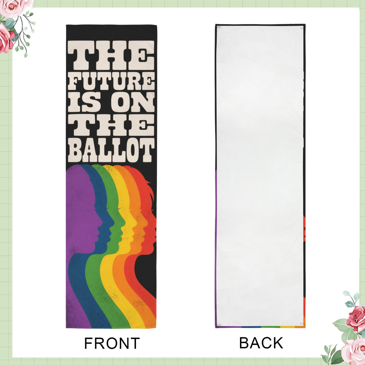 The Future Is on the Ballot 12 x 40 in Polyester Peach Skin Tapestry