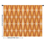 1970s Orange Geometry 52 x 84 in Window Curtain Set