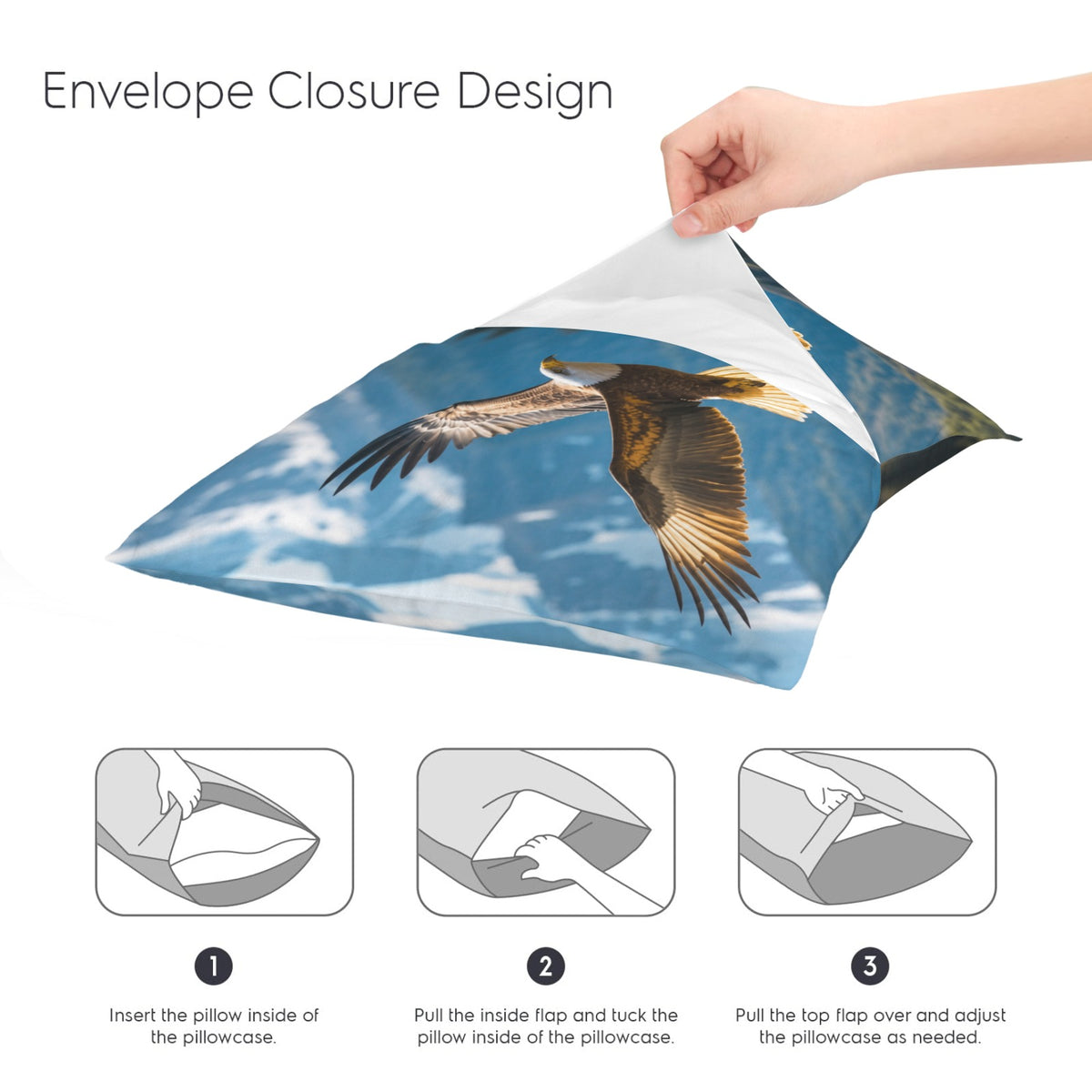 Bald Eagle Mountain Lake 16 x 16 in Envelope Pillow Case