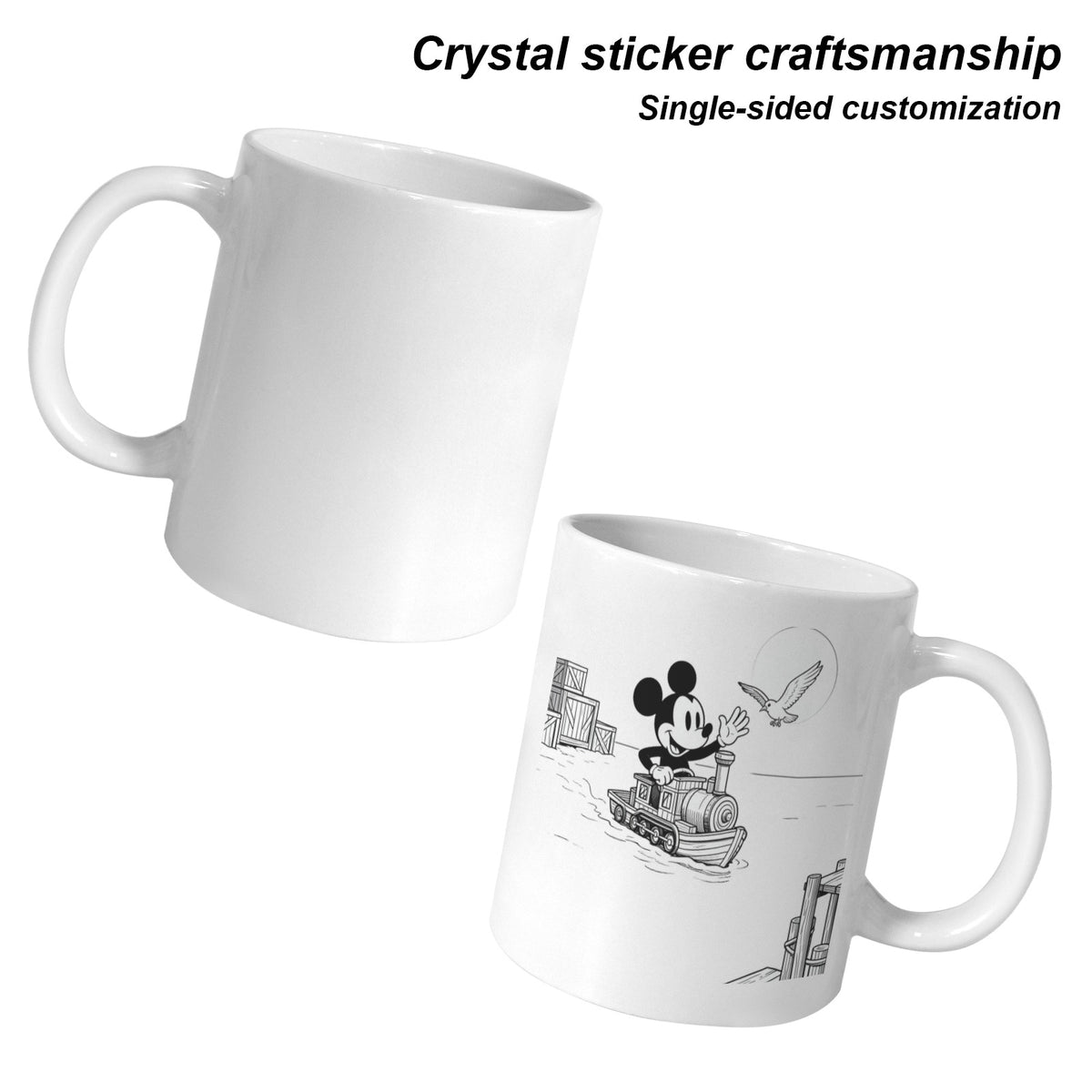 Steamboat Dawn Harbor Mickey 11 oz White Ceramic Mug