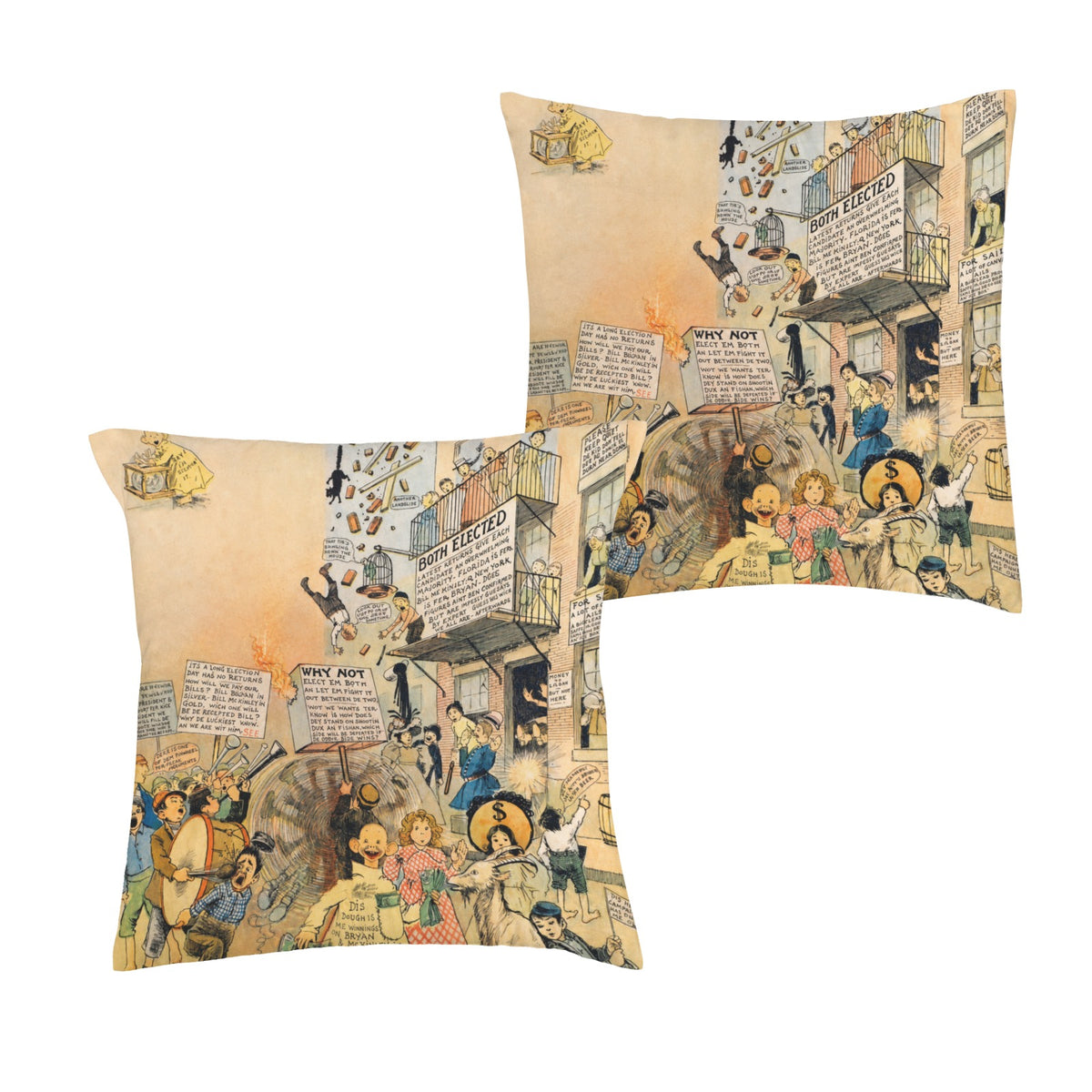 1896 The Yellow Kid comic page 16 x 16 in Envelope Pillow Case