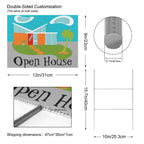 Mid-Century Modern House 12 x 9 in House Sign
