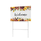 Autumn Floral Welcome 12 x 9 in House Sign