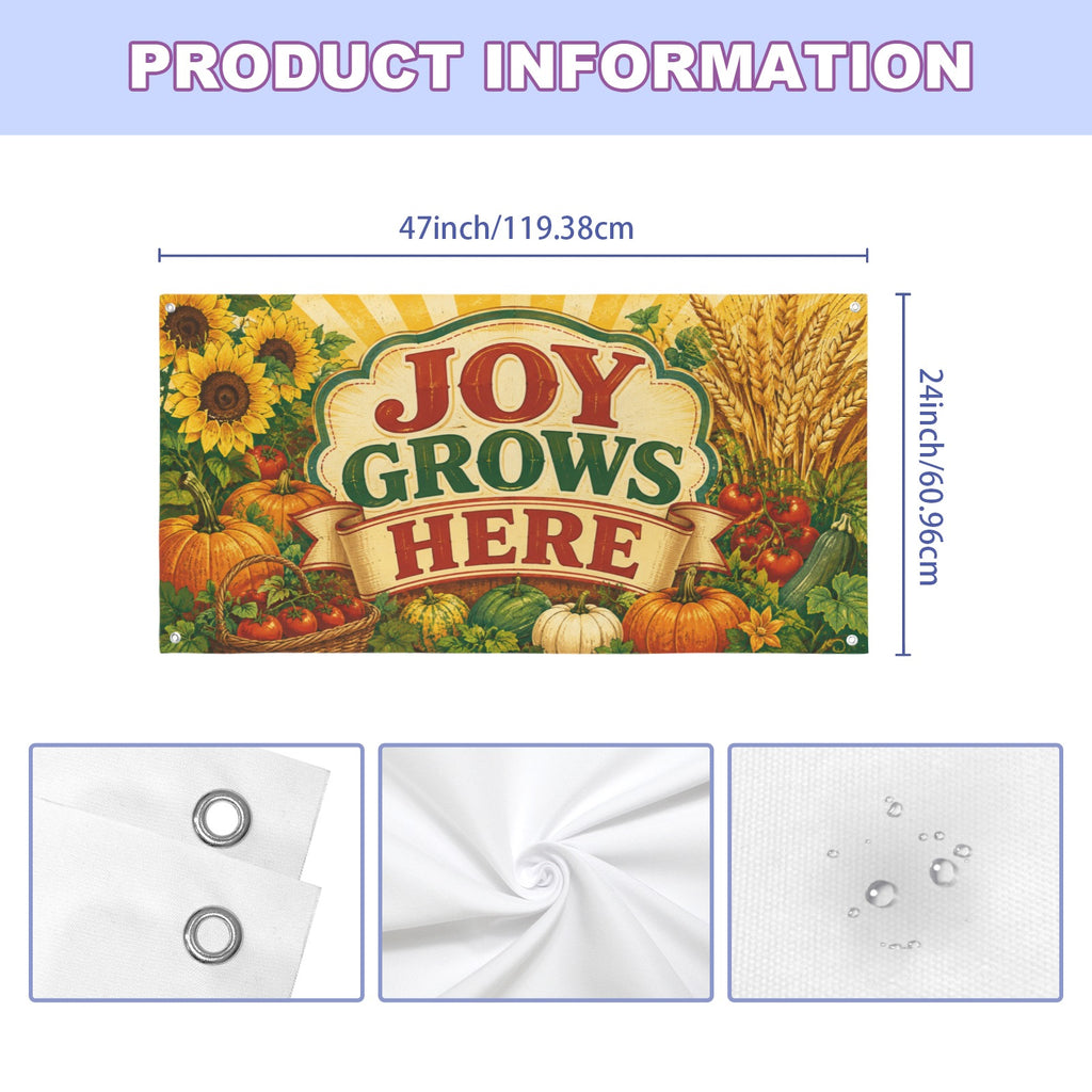 Garden Harvest Joy 47 x 24 in Festival Banner