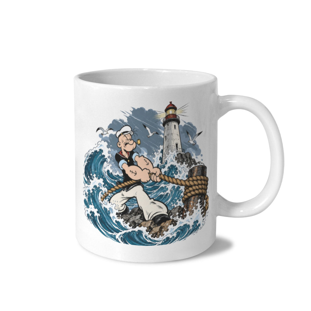 Popeye Lighthouse Squall 11 oz White Ceramic Mug