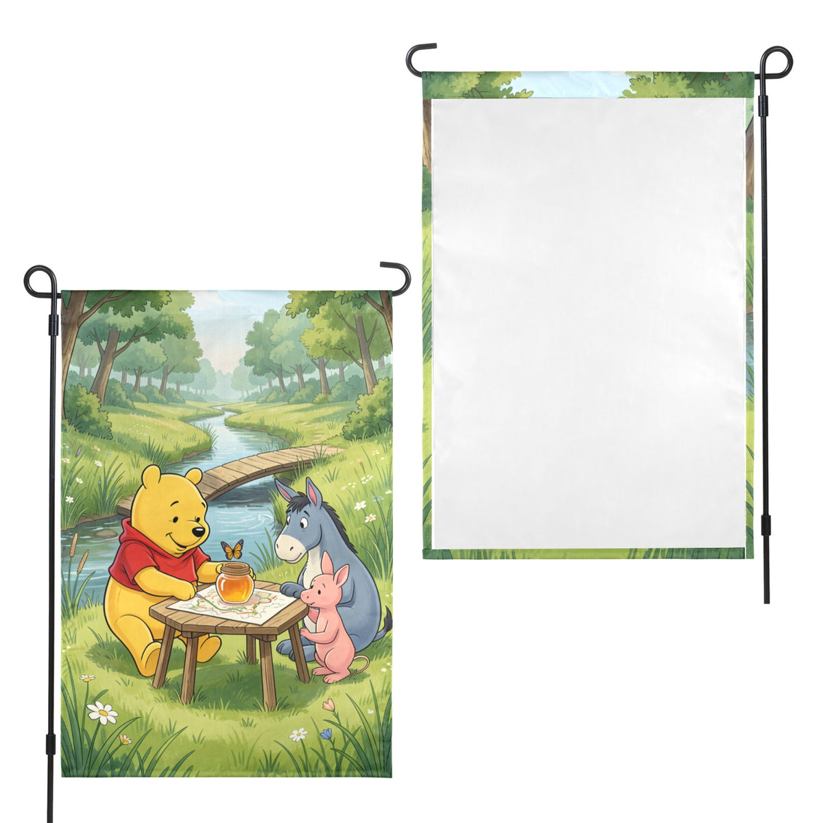Honey Stream Pooh 12 x 18 in Garden Flag