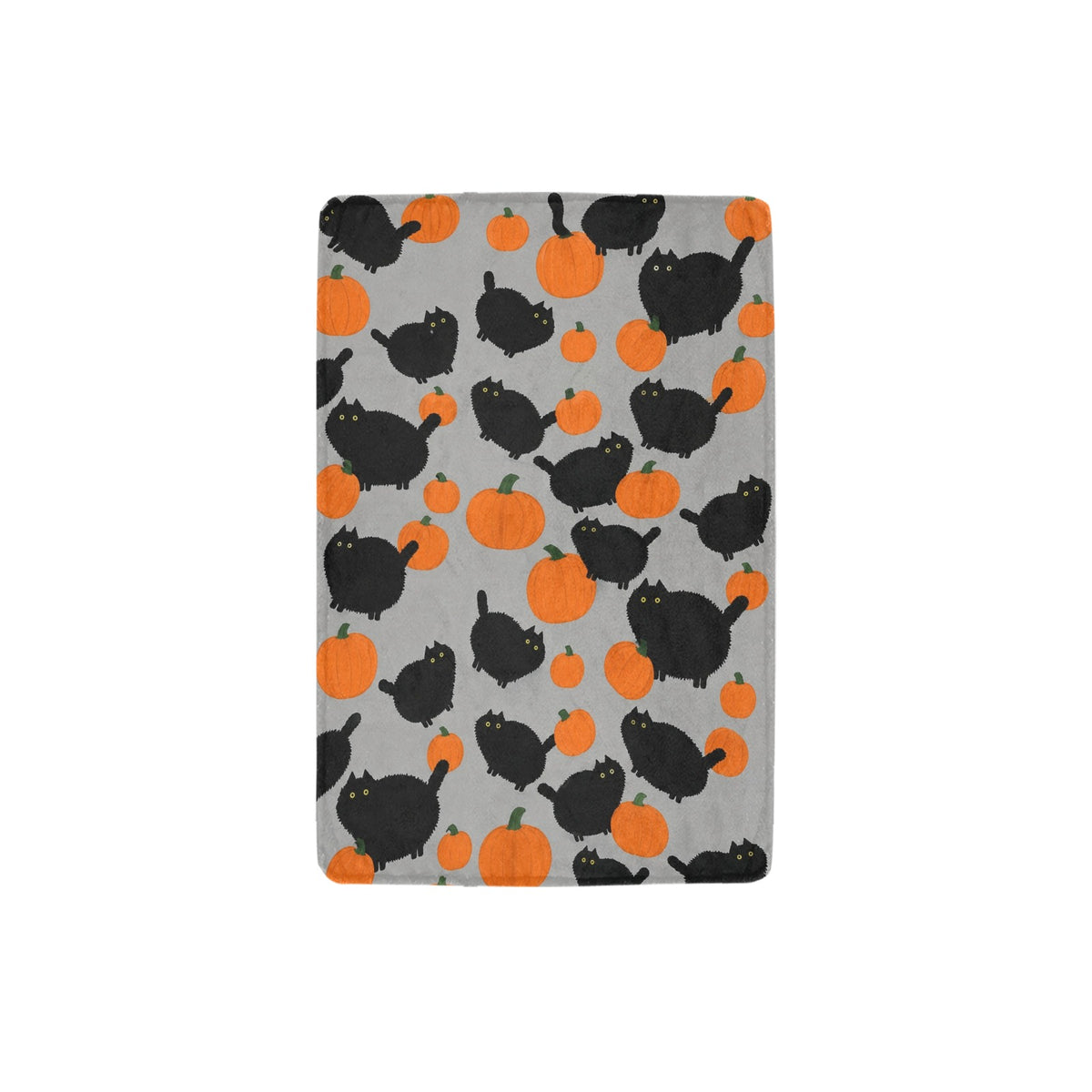 Pumpkin Cat Village 32 x 48 in Micro Fleece Blanket