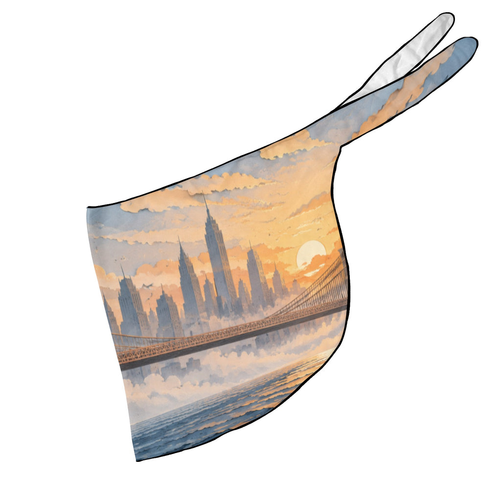 Paper Cut Brooklyn Bridge Beach Sarong Wrap (QUE)