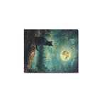 Folk Cats at Midnight Frame Canvas Print 8"x10"