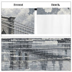 Brooklyn Bridge Snowlit River 52 x 84 in Window Curtain Set