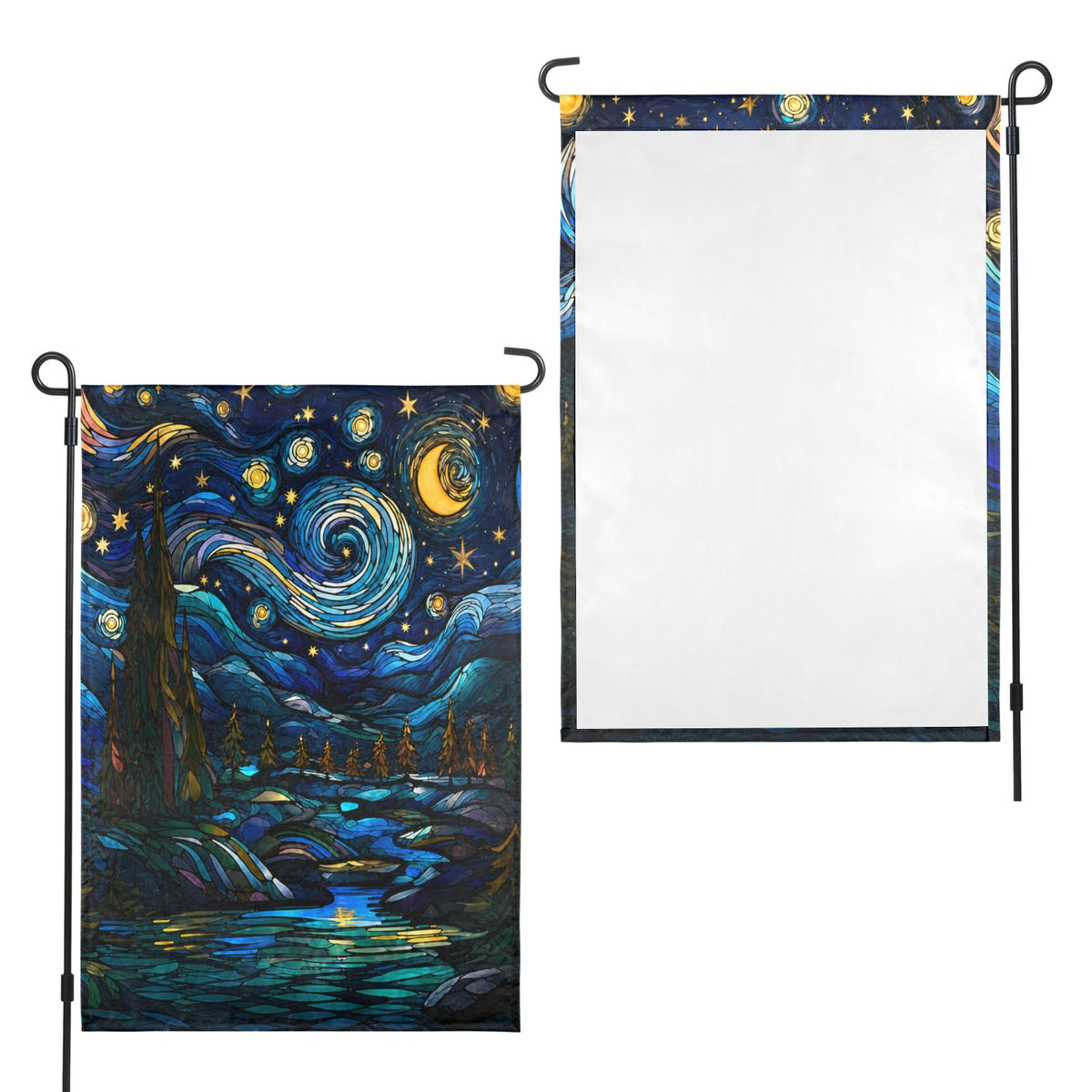 Starry Night Village 12 x 18 in Garden Flag