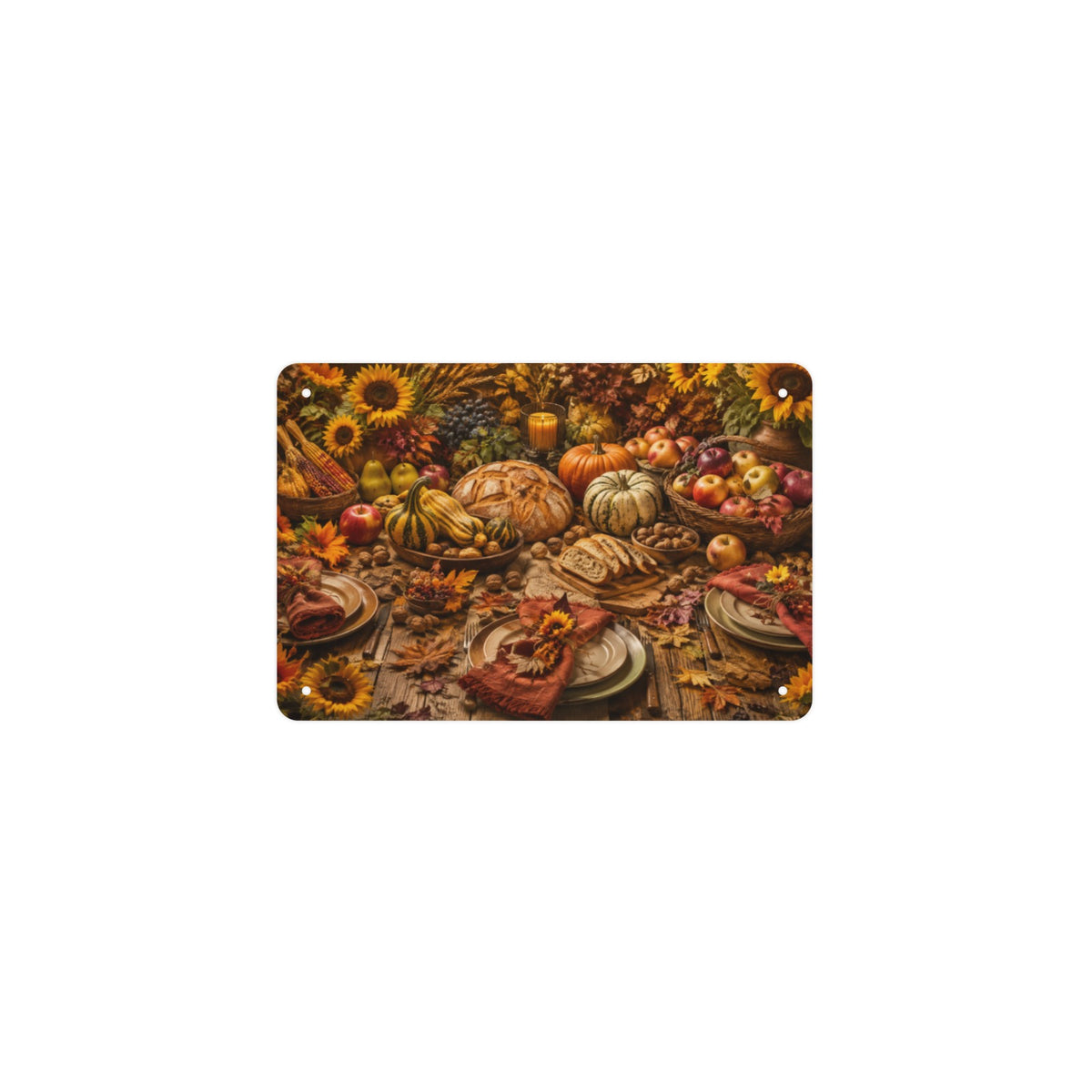 Harvest Table Still Life 12 x 8 in Metal Tin Sign