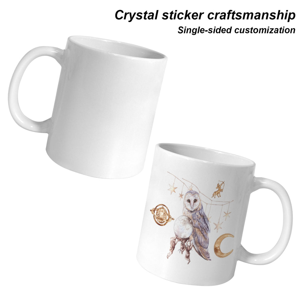 Haunted Forest Owls 11 oz White Ceramic Mug