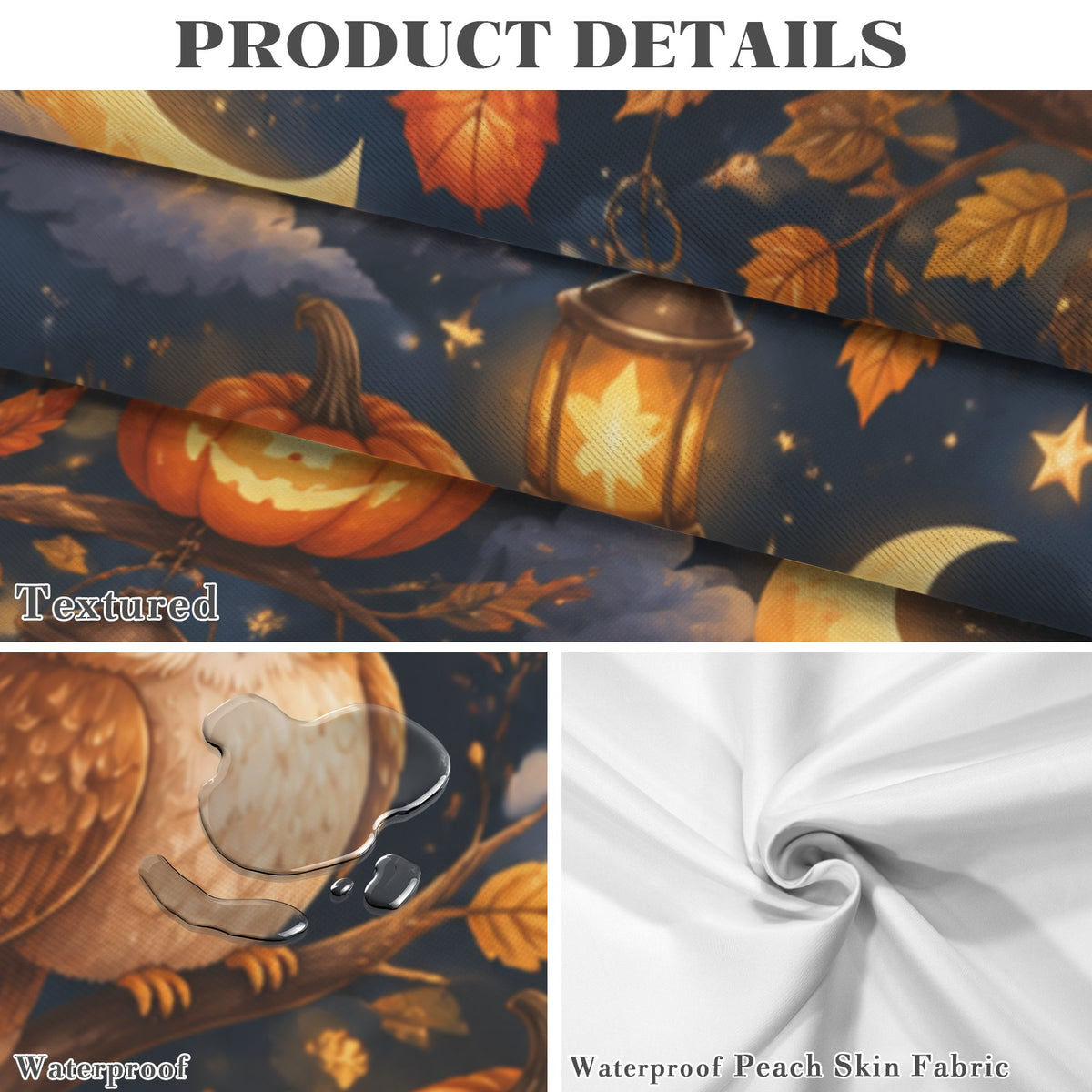 Owl Lanterns 178cm x 140cm Rectangular Tablecloth 70x55inch (QUE)