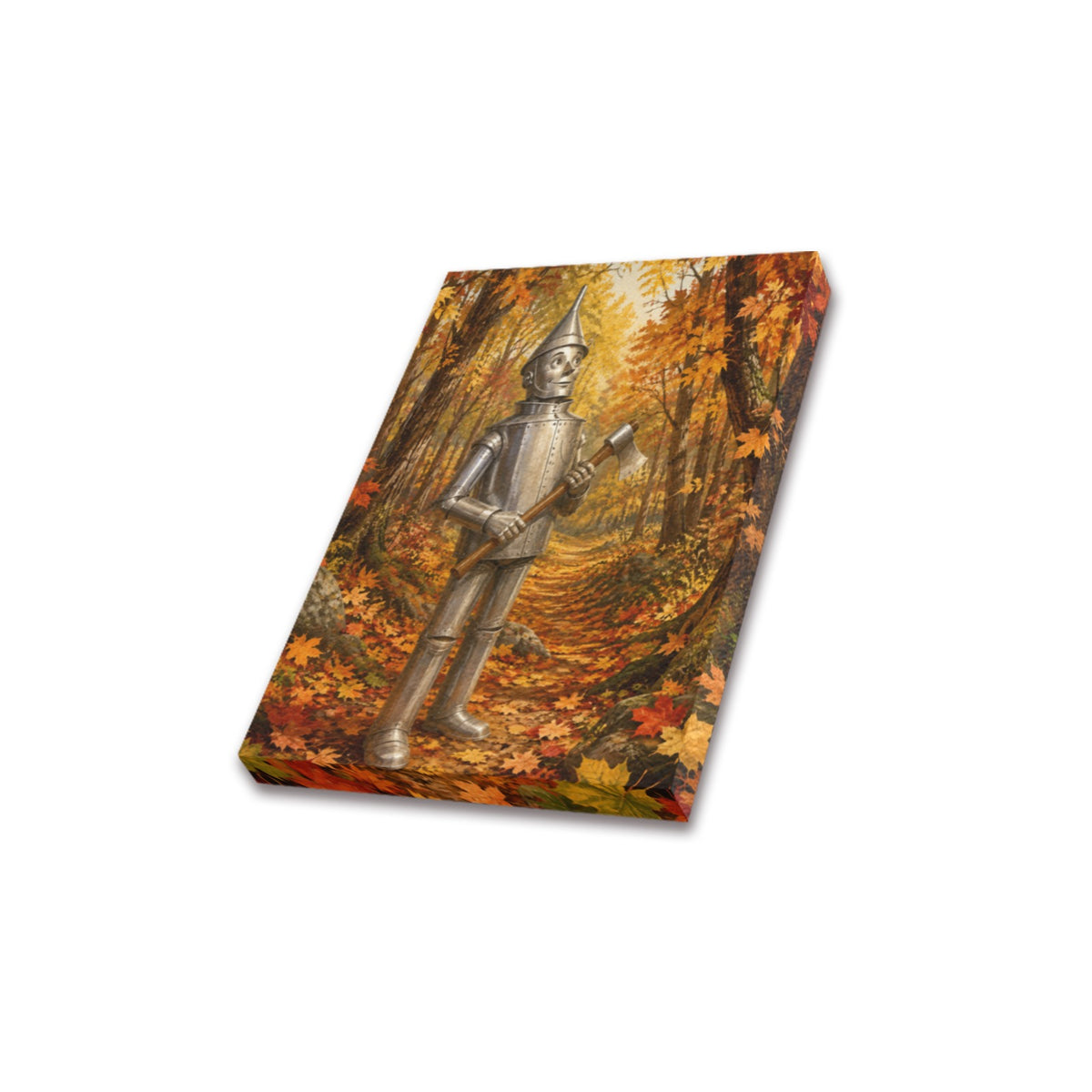 Denslow Tin Woodman Autumn Frame Canvas Print 8"x10"