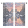 Lincoln Memorial in a Winter Reflection 52 x 84 in Window Curtain Set