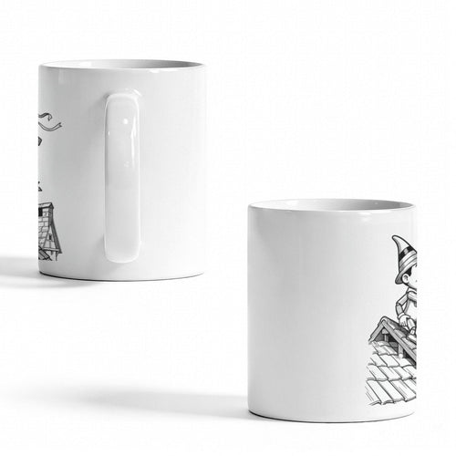 Mazzanti Pinocchio Roof Weather Vane 11 oz White Ceramic Mug