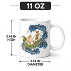 Peter Pan Leaf Boat 11 oz White Ceramic Mug