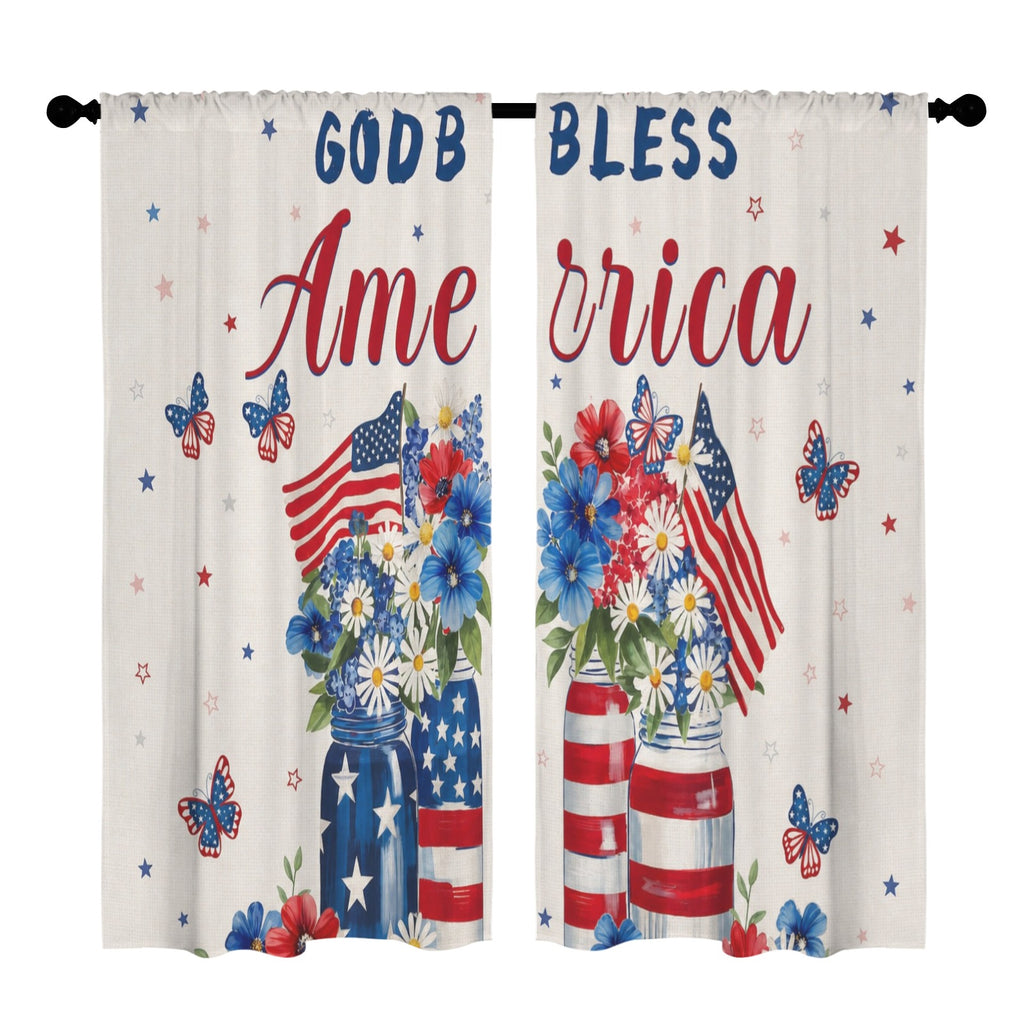 God Bless the Civic Home 52 x 84 in Window Curtain Set