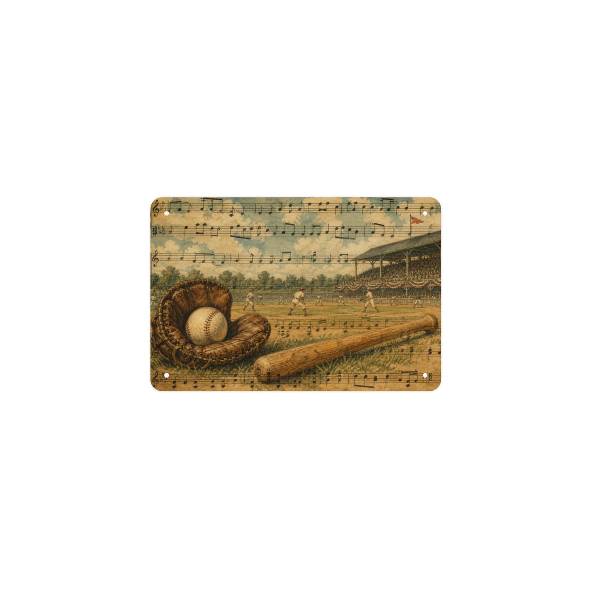 Take Me Out Ball Game 12 x 8 in Metal Tin Sign