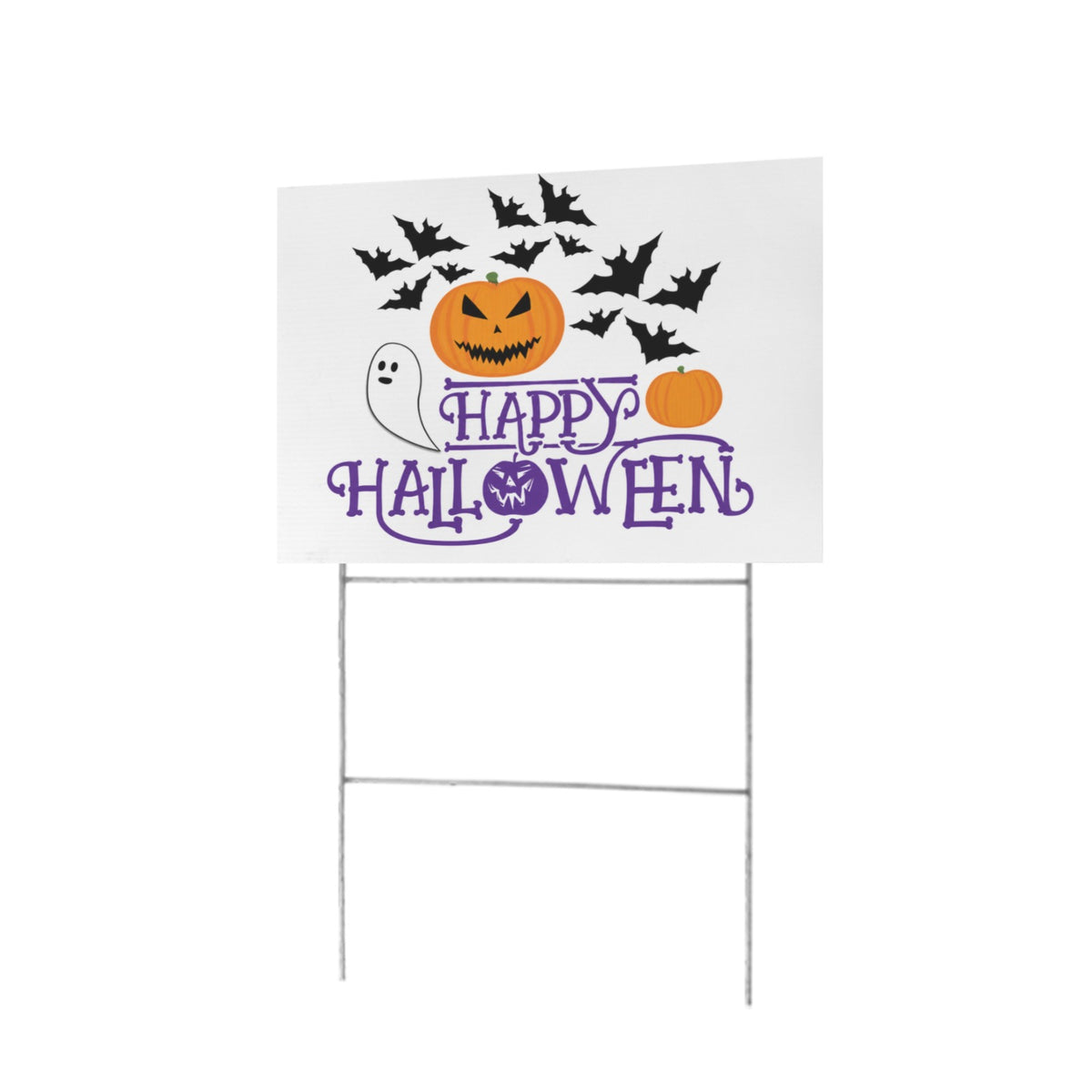 Purple Pumpkin Halloween 12 x 9 in House Sign