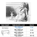 White Rabbit 178cm x 140cm Rectangular Tablecloth 70x55inch (QUE)