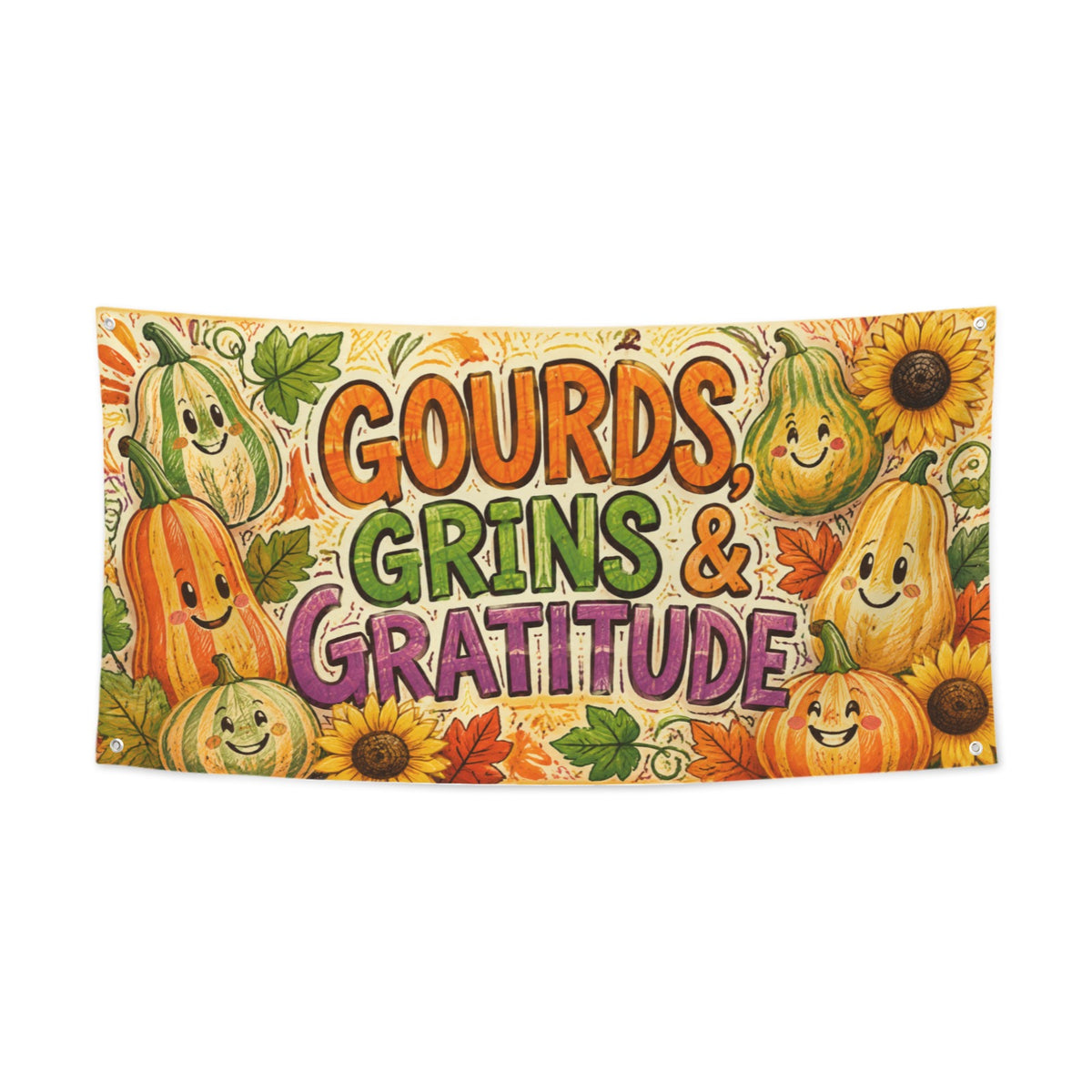 Gourd Gratitude 47 x 24 in Festival Banner