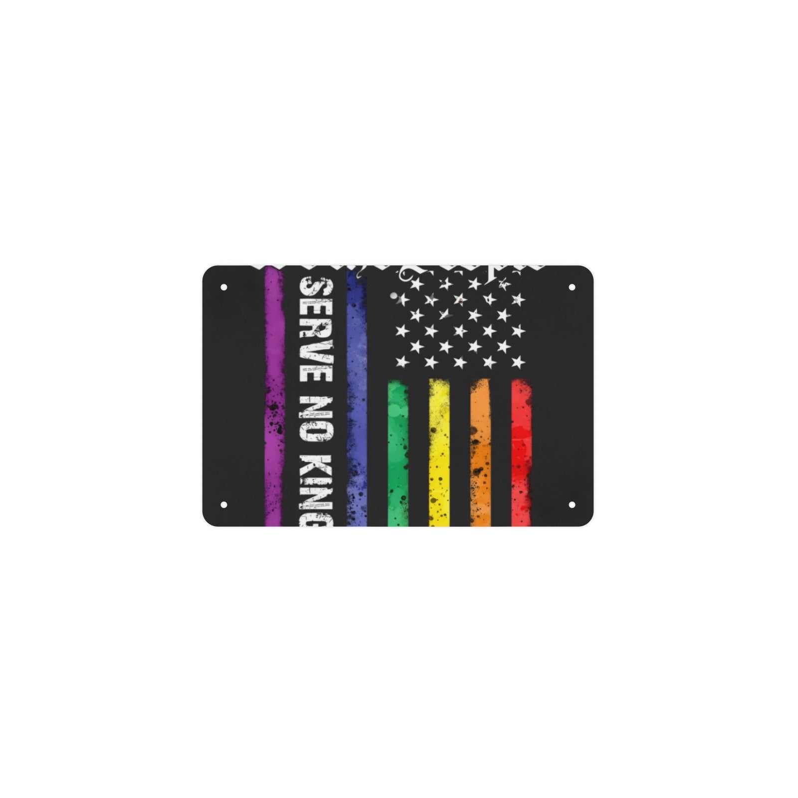 We the People Serve No King LGBT Democrats Protest 12 x 8 in Metal Tin Sign