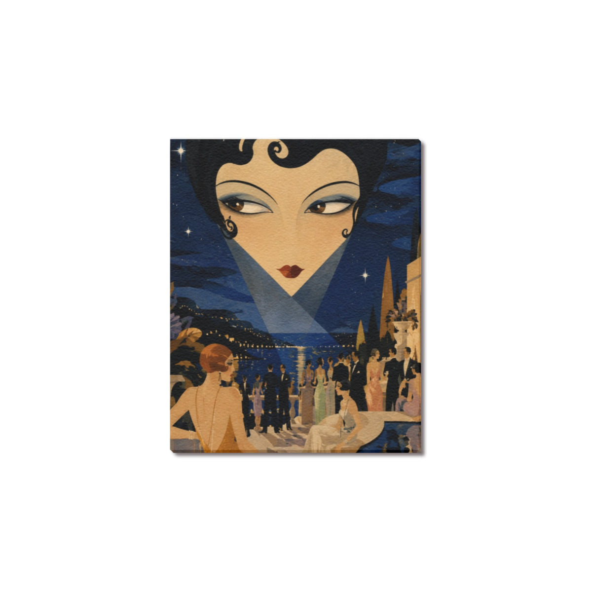 Gatsby Cugat Eyes in the Night Frame Canvas Print 8"x10"