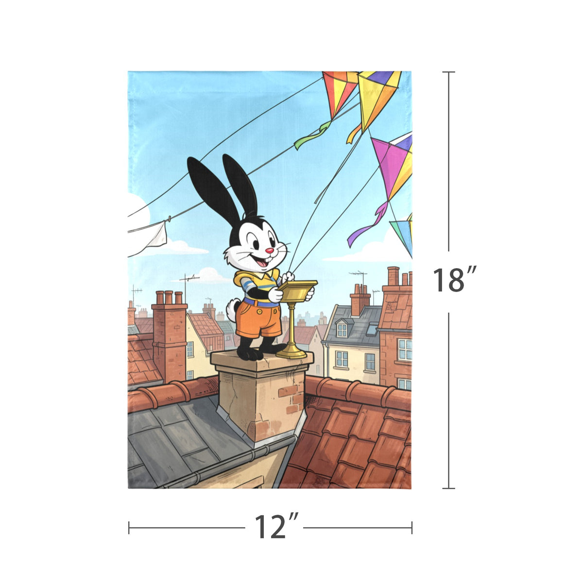 Rooftop Kite Oswald 12 x 18 in Garden Flag
