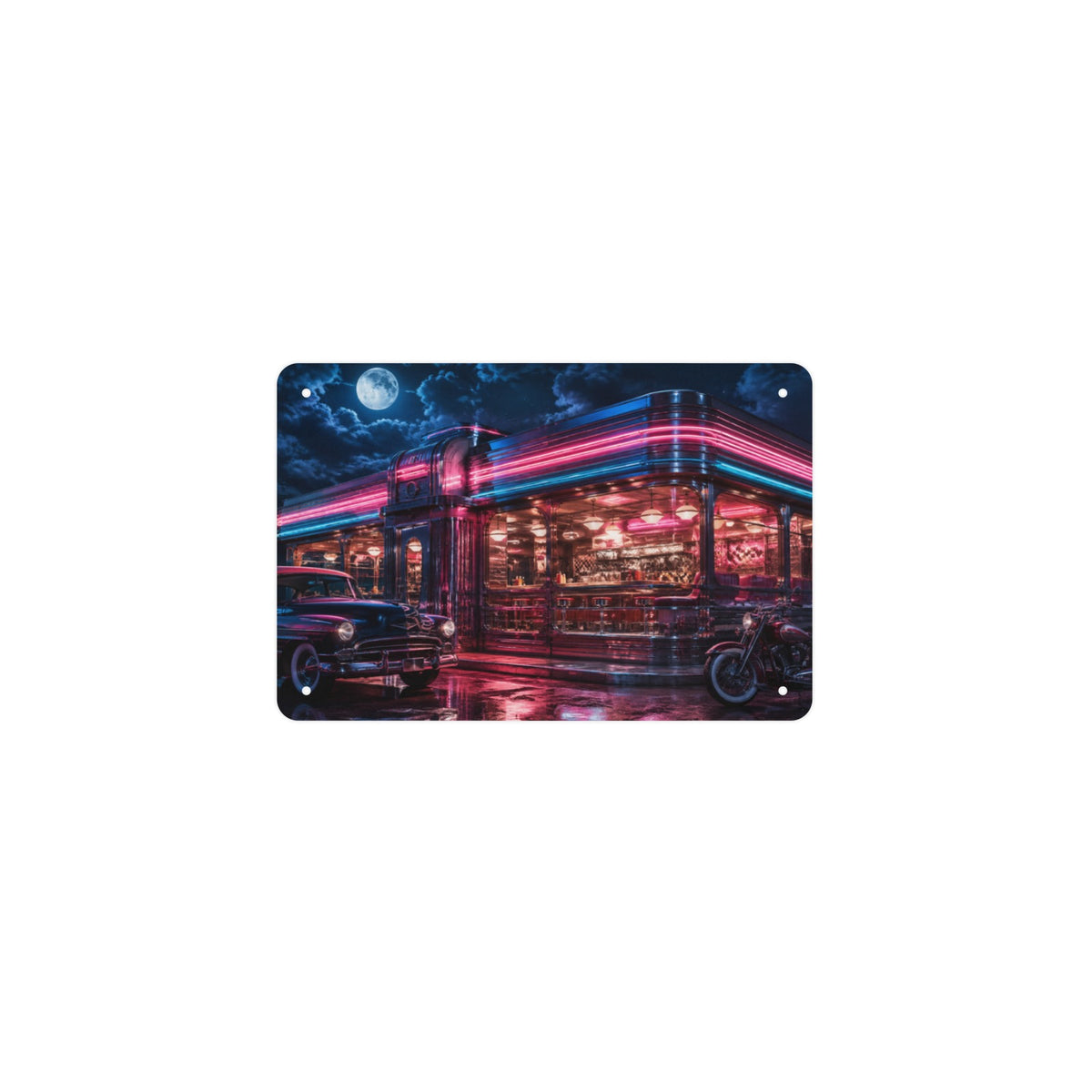 After Dark Diner 12 x 8 in Metal Tin Sign