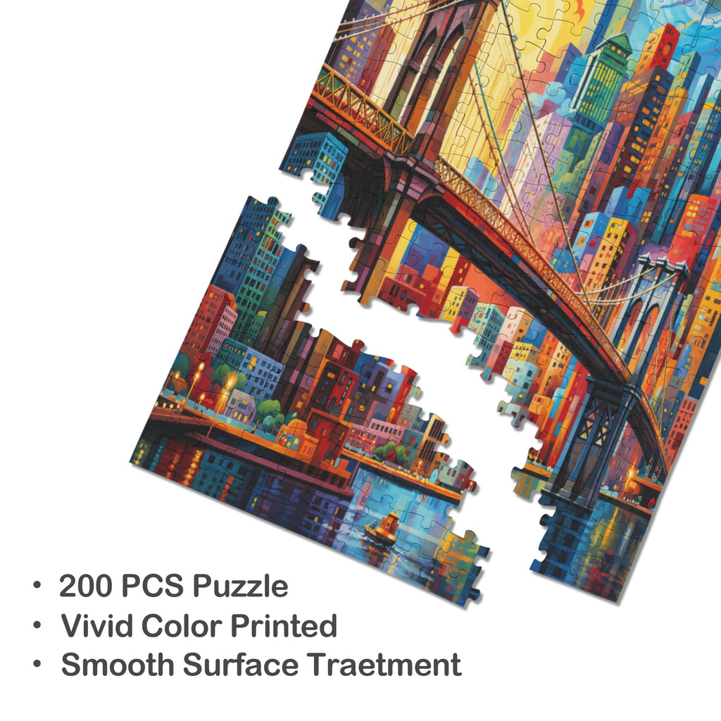 City Bridge 10 x 13.94 in 200-Piece Wooden Jigsaw Puzzle (QUE)