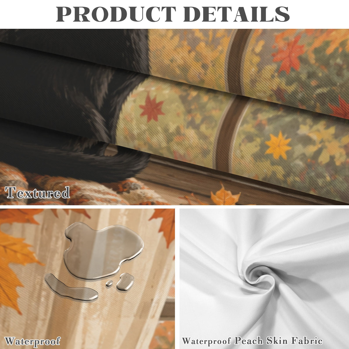 Autumn Cat 178cm x 140cm Rectangular Tablecloth 70x55inch (QUE)