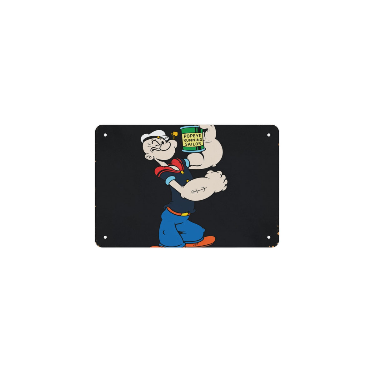 Popeye Running Sailor 12 x 8 in Metal Tin Sign