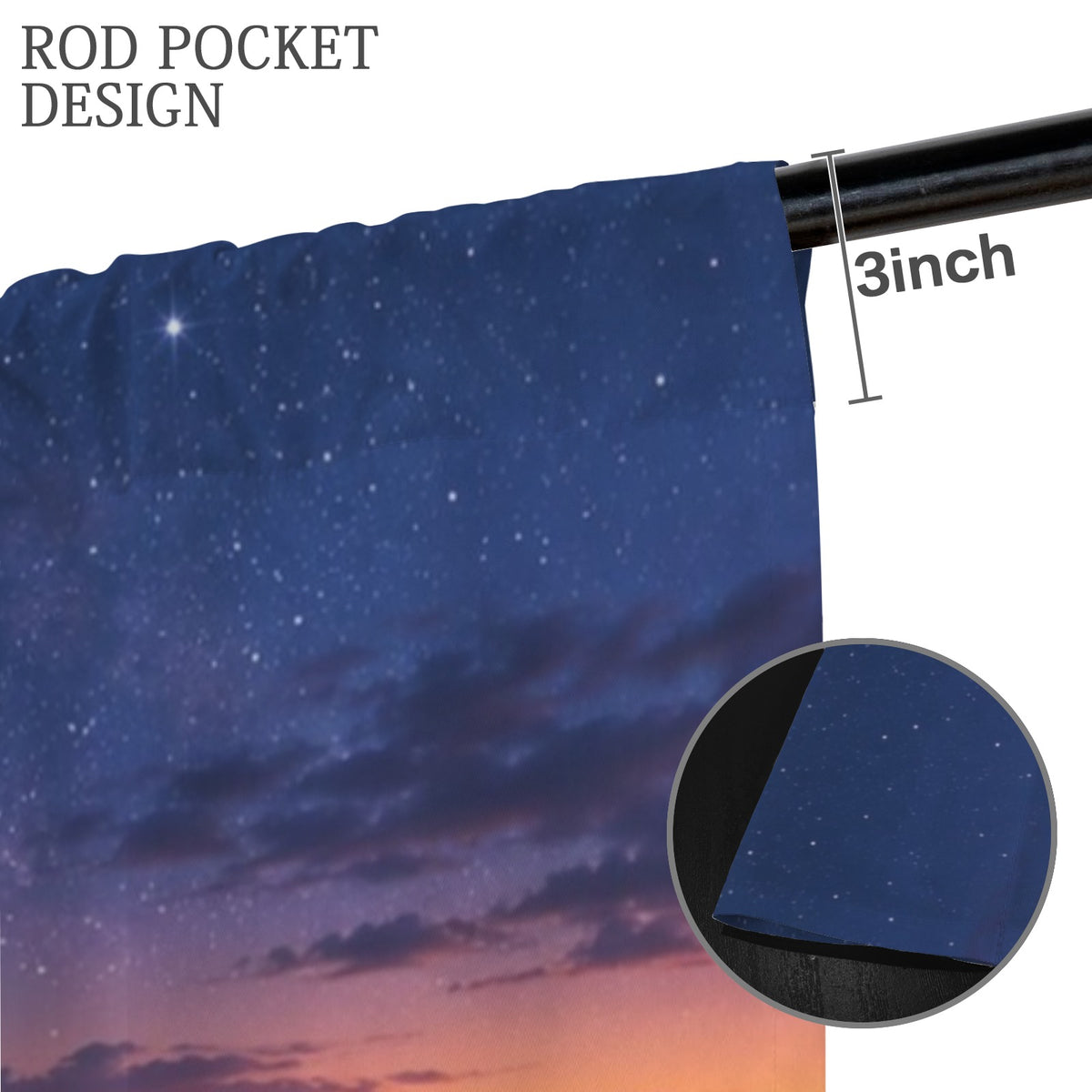 Rushmore Starry Twilight 52 x 84 in Window Curtain Set