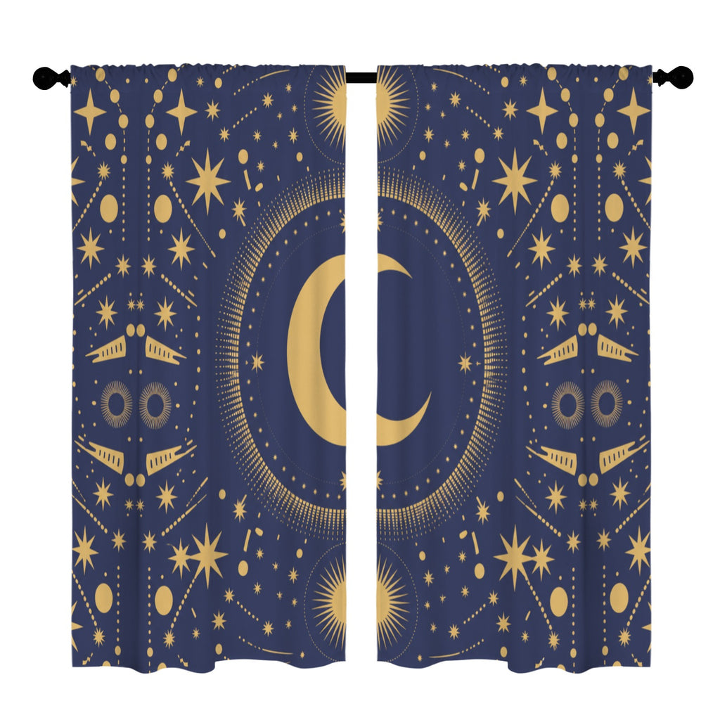 Boho Sun-Moon Balance 52 x 84 in Window Curtain Set
