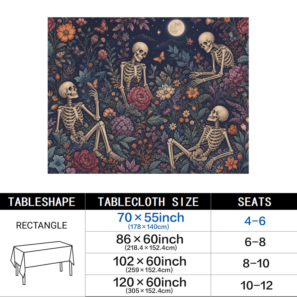 Skeleton Garden 178cm x 140cm Rectangular Tablecloth 70x55inch (QUE)