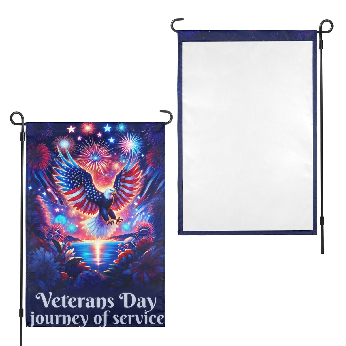 Veterans Day journey of service 12 x 18 in Garden Flag