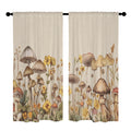 Mushroom Retro Meadow 52 x 84 in Window Curtain Set