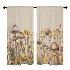 Mushroom Retro Meadow 52 x 84 in Window Curtain Set