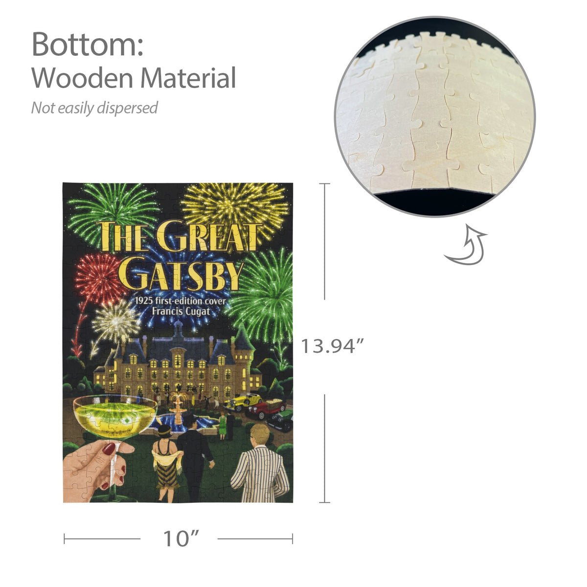 Gatsby Eyes 10 x 13.94 in 200-Piece Wooden Jigsaw Puzzle (QUE)