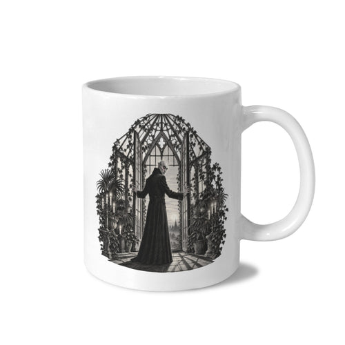 Count Orlok Candlelit Conservatory Window 11 oz White Ceramic Mug
