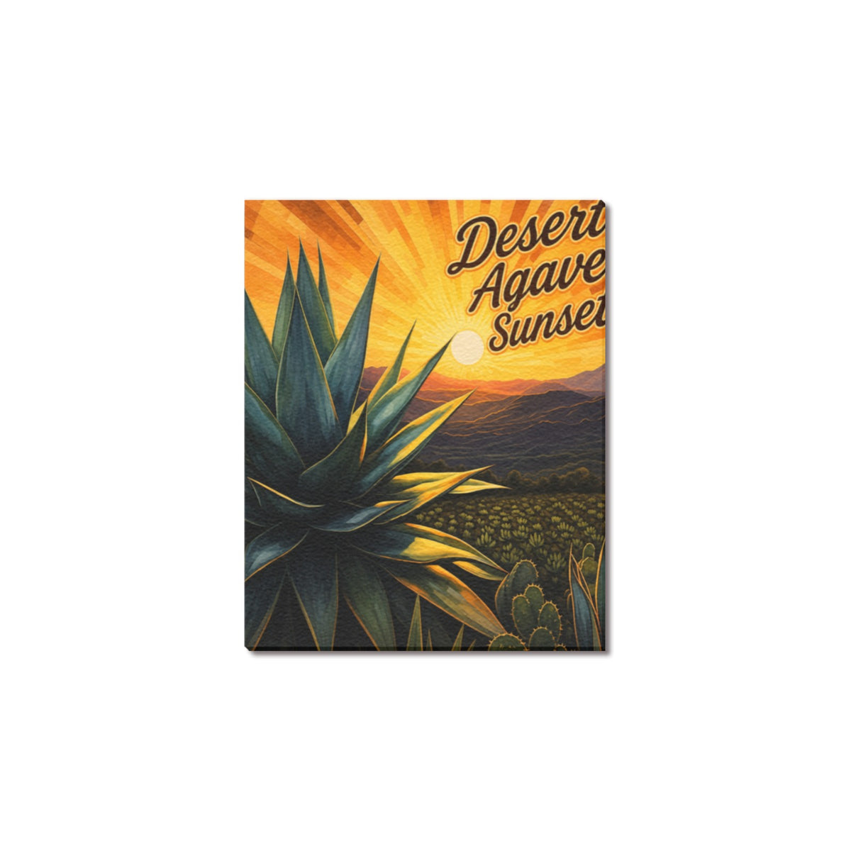 Desert Agave Sunset Frame Canvas Print 8"x10"