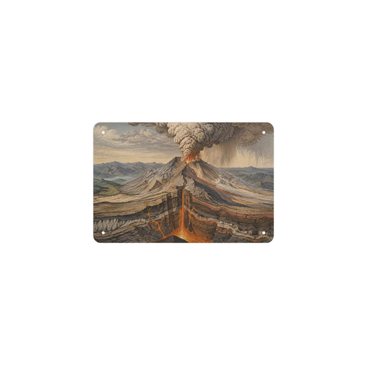 Mount St. Helens Geology 12 x 8 in Metal Tin Sign