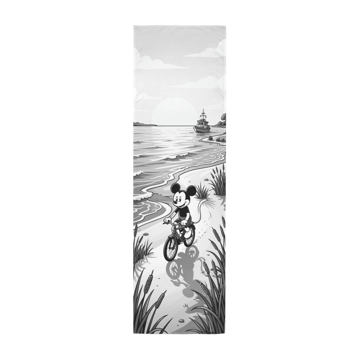 Shoreline Bicycle 12 x 40 in Polyester Peach Skin Tapestry