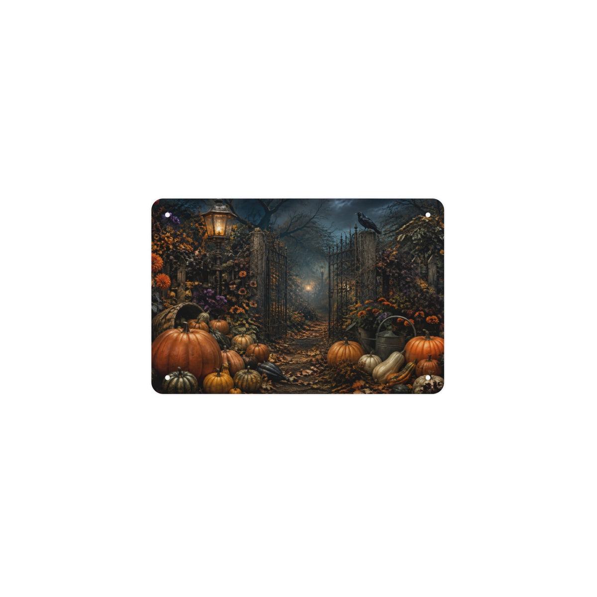 Haunted Garden Harvest 12 x 8 in Metal Tin Sign